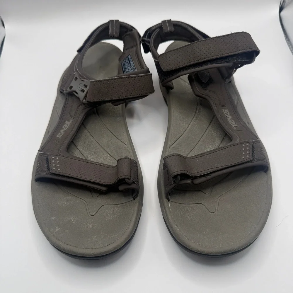 Teva Tanza Mens Brown Sport Sandals Hiking Water Shoes 1006912 Size 12